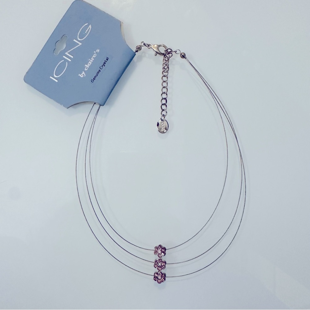 Y2K ICING by Claire’s 3 Strand Wire Choker with Genuine Crystal - Picture 7 of 16
